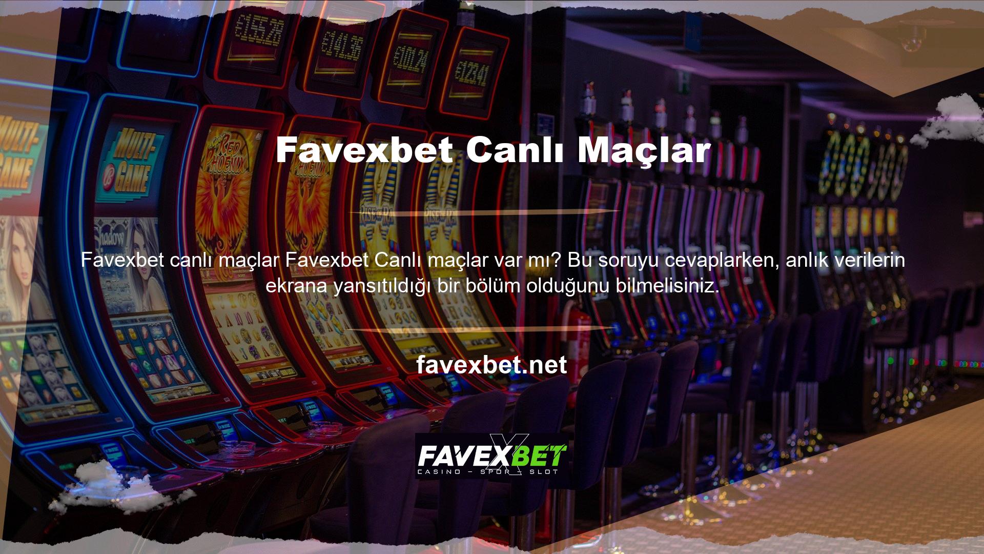 Favexbet canlı maçları mı? Bir spor yarışmasının puanlarını ve etkinliklerini anında ve gecikmeden takip etmek istiyorsanız, web sitesinin spor bahis ve canlı bahis bölümünü kullanabilirsiniz